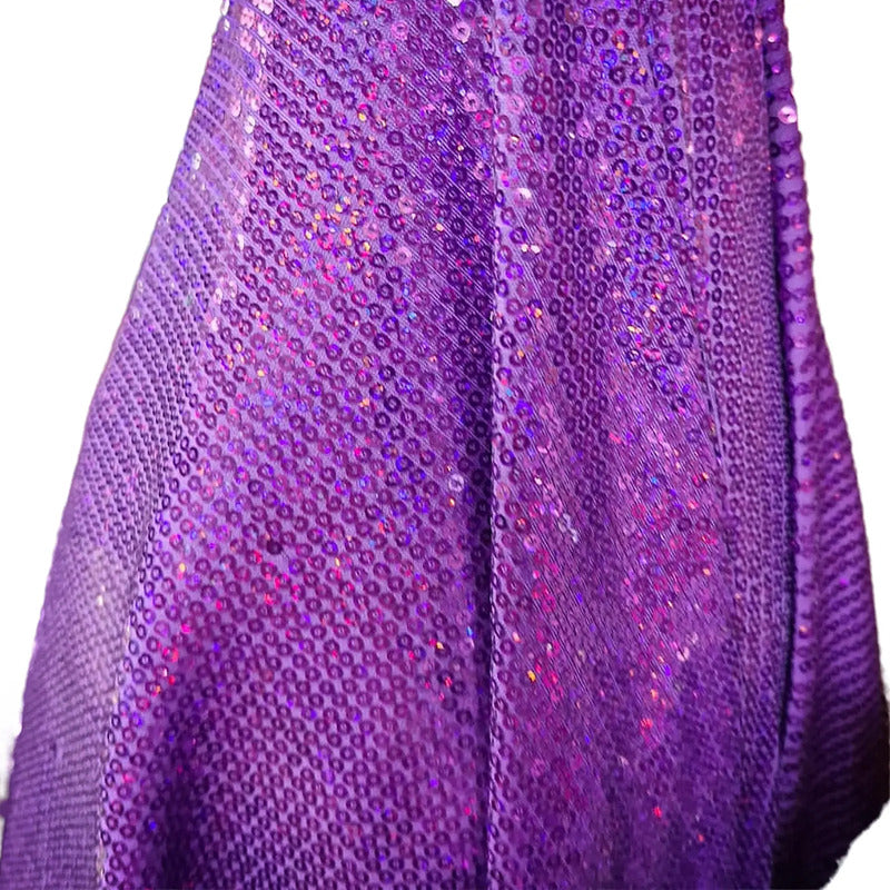 Tela Con Lentejuelas Varios Colores Vestidos De Gala (1 M) Violeta Holográfico