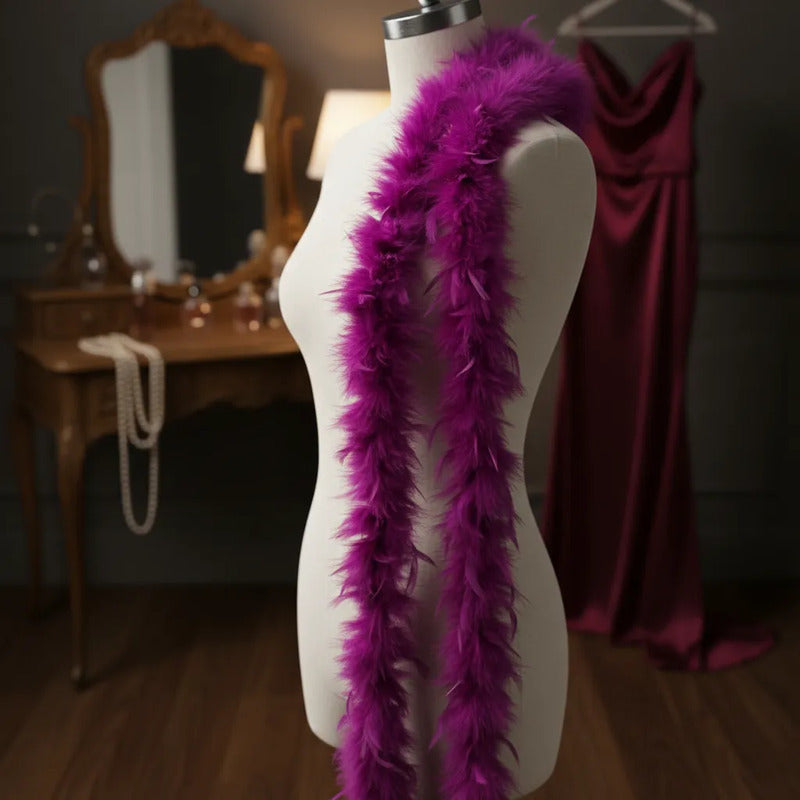 Boa Estola Marabu Trikelle - Plumas Artificiales Elegantes Bugambilia