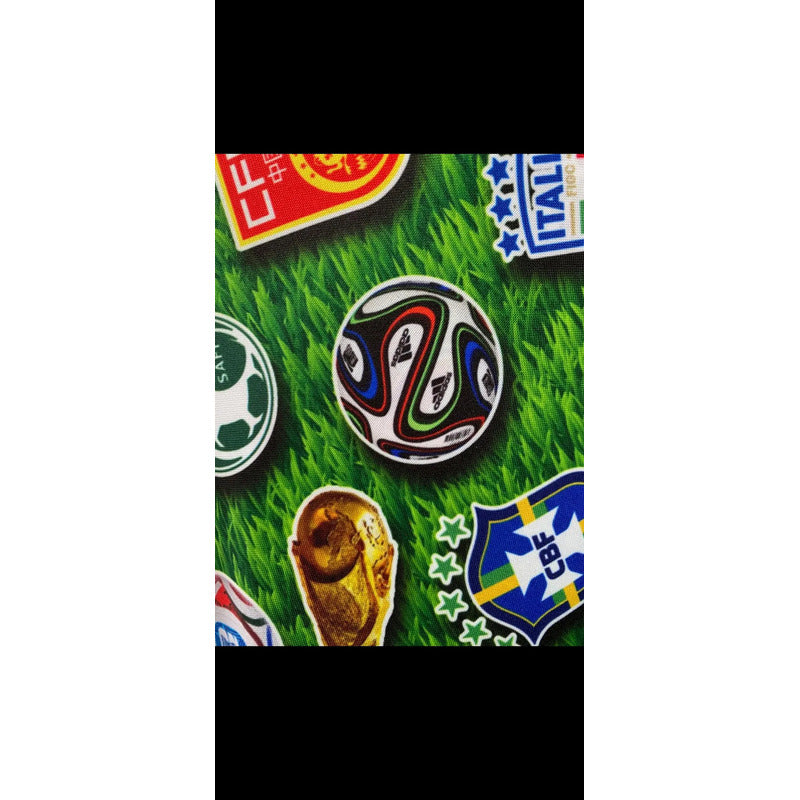 Tela Escudos Mundial Futbol Tafetán ( 1 Metro). Verde Escudos