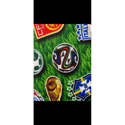 Tela Escudos Mundial Futbol Tafetán ( 1 Metro). Verde Escudos