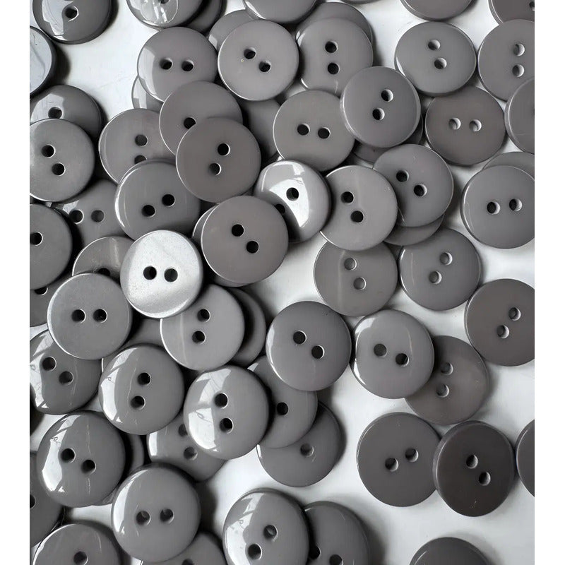Botón De Pasta Redondo Trikel De 2 Hoyos Para Ropa, Gris De 1.5 Cm 1.5 Mm