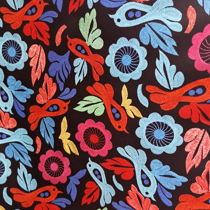 Tela Estampada Patrones Mexicanos, Bordados, Rosas (1 M)