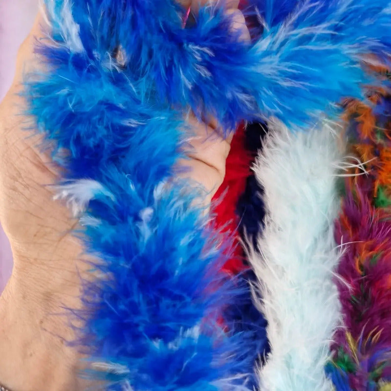 Boa Estola Marabu Trikelle - Plumas Artificiales Elegantes Azul