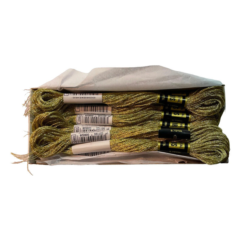 Hilo Vela Metálico P/ Bordar Metaliris (caja: 12 Madejas) Dorado