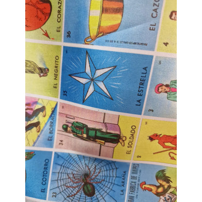 Tela Satinada Estampada Loteria (1metro) Multicolor Satin Loteria