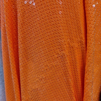 Tela Con Lentejuelas Varios Colores Vestidos De Gala (1 M) Naranja Solido