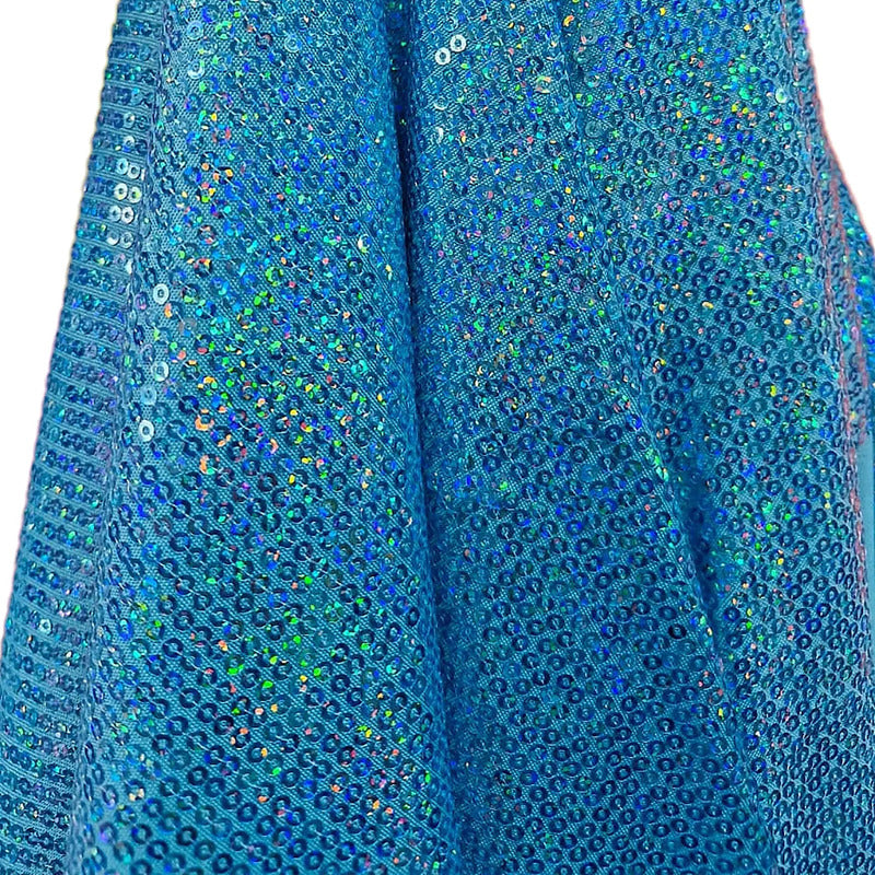 Tela Con Lentejuelas Varios Colores Vestidos De Gala (1 M) Azul Acero Holográfico