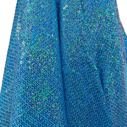 Tela Con Lentejuelas Varios Colores Vestidos De Gala (1 M) Azul Acero Holográfico