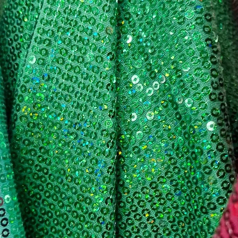Tela Con Lentejuelas Varios Colores Vestidos De Gala (1 M) Verde Holográfico