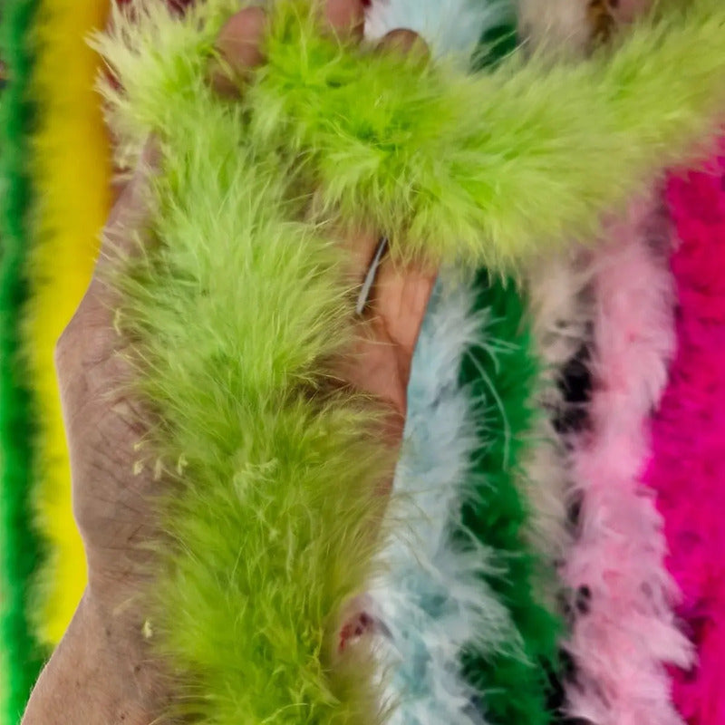 Boa Estola Marabu Trikelle - Plumas Artificiales Elegantes Verde Lima
