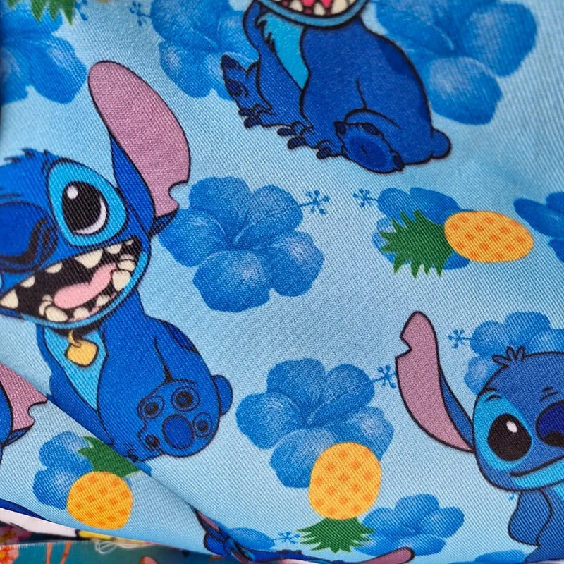 Tela De Gabardina Estampada Lilo Y Stitch (1 Metro) Azul Claro Stitch