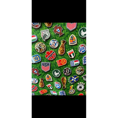 Tela Escudos Mundial Futbol Tafetán ( 1 Metro). Verde Escudos