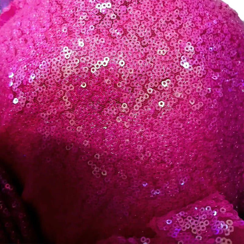 Tela Con Lentejuelas Varios Colores Vestidos De Gala (1 M) Rosa Chicle Metálico