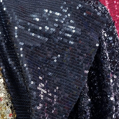 Tela Con Lentejuelas Varios Colores Vestidos De Gala (1 M) Negro Metálico