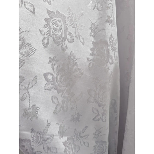 Tela raso jacquard con relieve color blanco