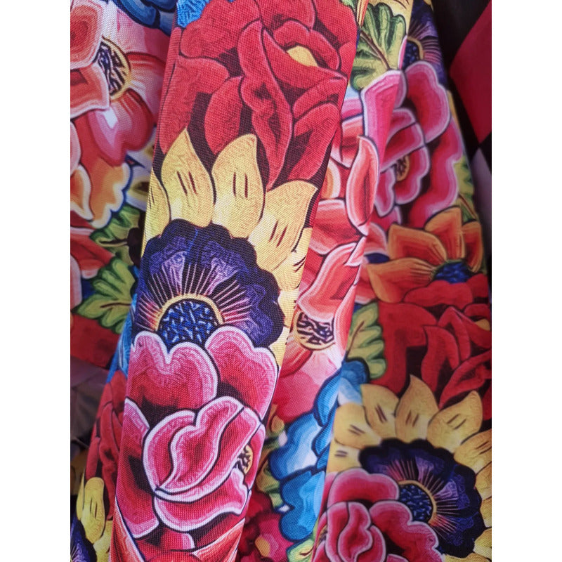 Tela Estampada Flores Tergal ( 1 Metro) Multicolor Tergal Estampado