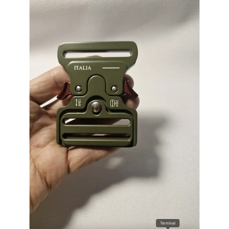 Hebilla Cobra 50mm Metal Para Cinturón Táctico Militar Verde Militar Único
