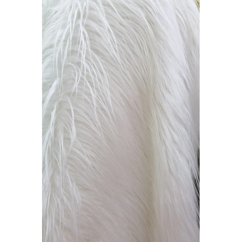 Tela Peluche Pelo Largo Suave Premium ( 1 Metro) Blanco Peluche Largo