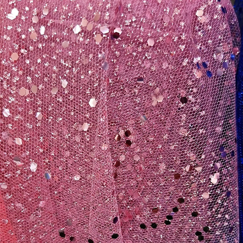 Tul Con Brillos Glitter Varios Colores (1 M) Rosa
