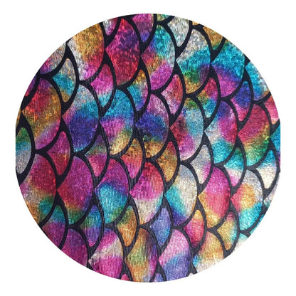 Tela De Lycra Holográfica Con Diseño De Escamas (1m)