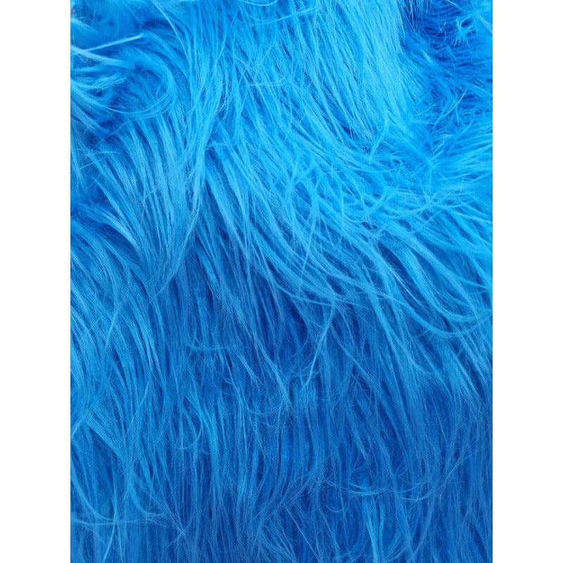 Tela Peluche Pelo Largo Suave Premium ( 1 Metro) Azul Turquesa Peluche Largo