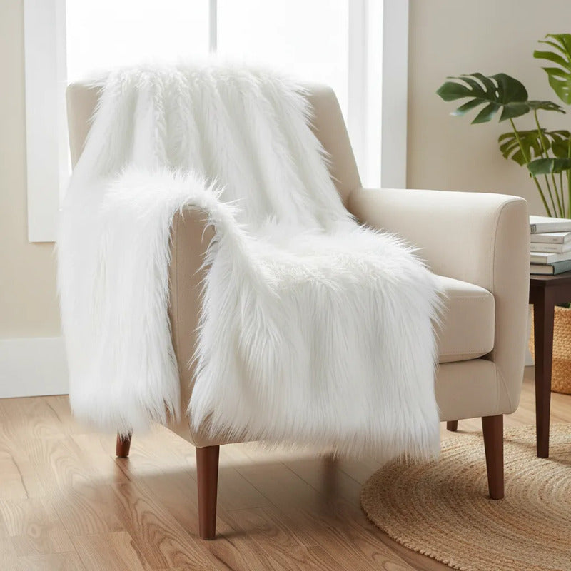 Tela Peluche Plus Premium Pelo Largo ( 50cms.) Blanco Peluche Pelo Largo