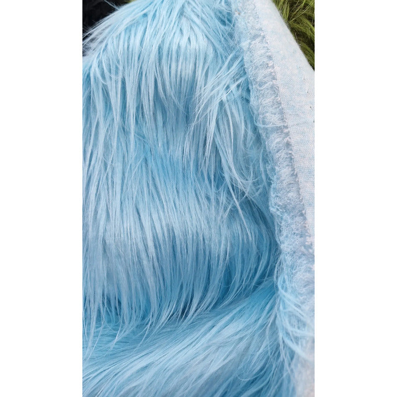 Tela Peluche Pelo Largo Suave Premium ( 1 Metro) Azul Claro Peluche Largo