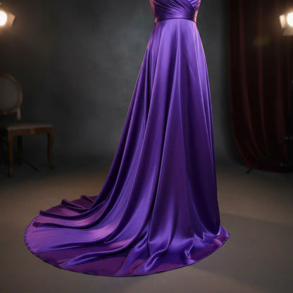 Tela  Satin Ba , Para Vestido Y Disfraz De Fiesta ( 1 Metro) Morado Liso