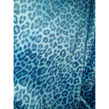 Tela  Afelpada Microtech De Leopardo (1metro) Azul Turquesa Microtech Leopardo