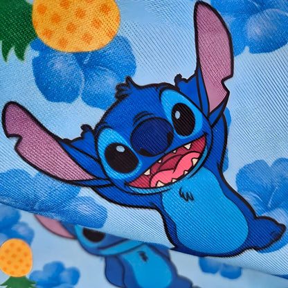 Tela De Gabardina Estampada Lilo Y Stitch (1 Metro) Azul Claro Stitch