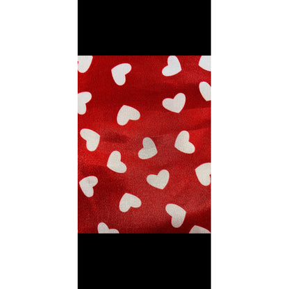Tela Satín 14 De Febrero Corazones (1 Metro) Rojo Corazones Blancos