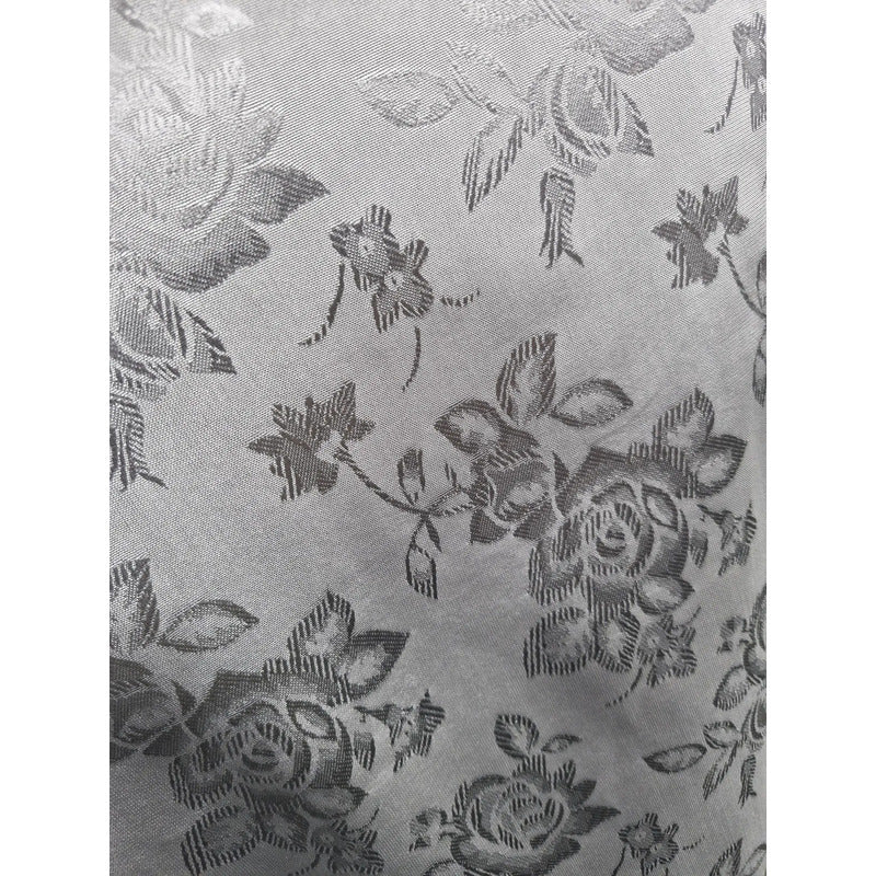 Tela Raso Jaquard, Vestidos (1metro) Gris Con Relieve