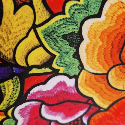 Tela Estampada Patrones Mexicanos, Bordados, Rosas (1 M)