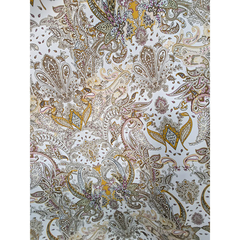 Tela De Satin Silki Estampada Imitación Seda (1 Metro) Marrón Claro Estampado