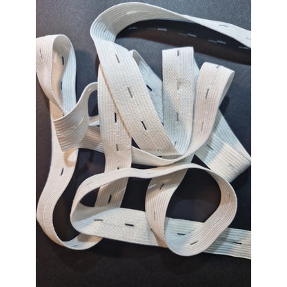 Elástico De Ojal Para Confección Ajustable 2cm -25 Mts Ojal Blanco