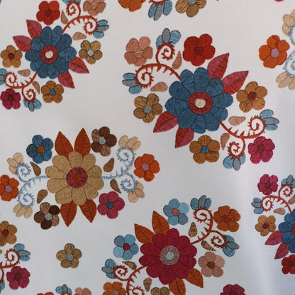 Tela Estampada México Efecto Bordado Y Mandalas (1 Metro)