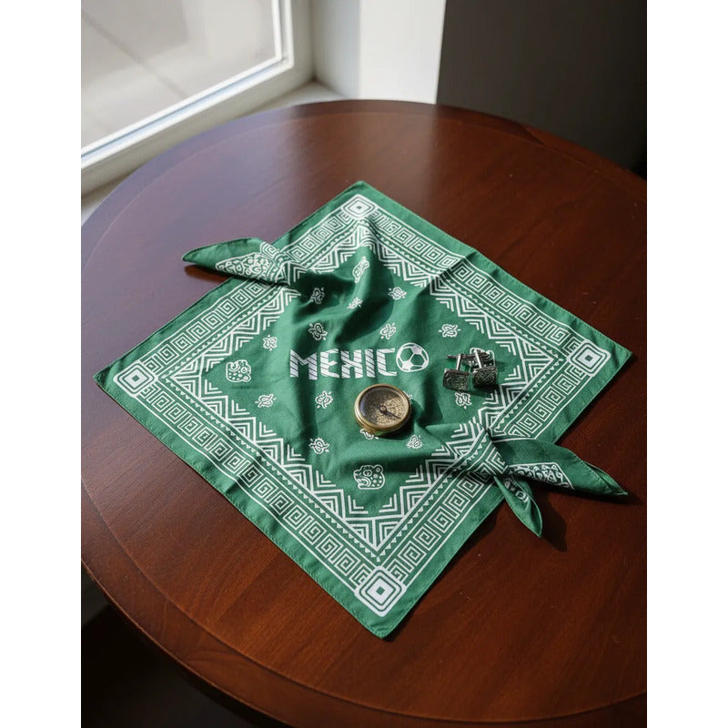 Pañuelo Paliacate México Mundial Verde (12pzas.) Verde México Mundial Unica