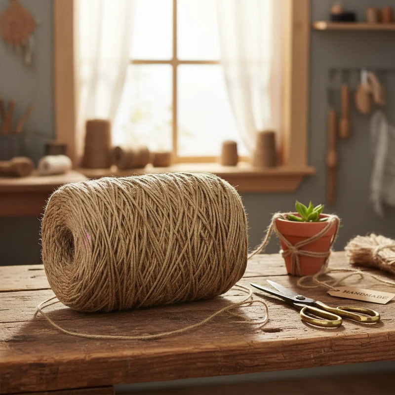 Cordón Natural De Yute - Hilo Orgánico - Burlap (1 Kg)