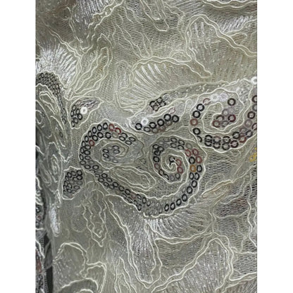 Tela Con Patrones Bordados Y Lentejuelas De Colores (1m)
