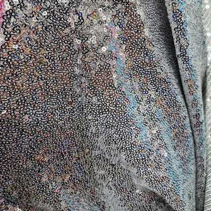 Tela Con Lentejuelas Varios Colores Vestidos De Gala (1 M) Plateado Metalico
